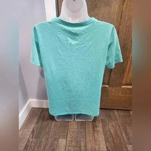 Nike Dri-fit Shirt Women's Large Teal Short  Sleeve V-neck Tee Shirt - Picture 4 of 7
